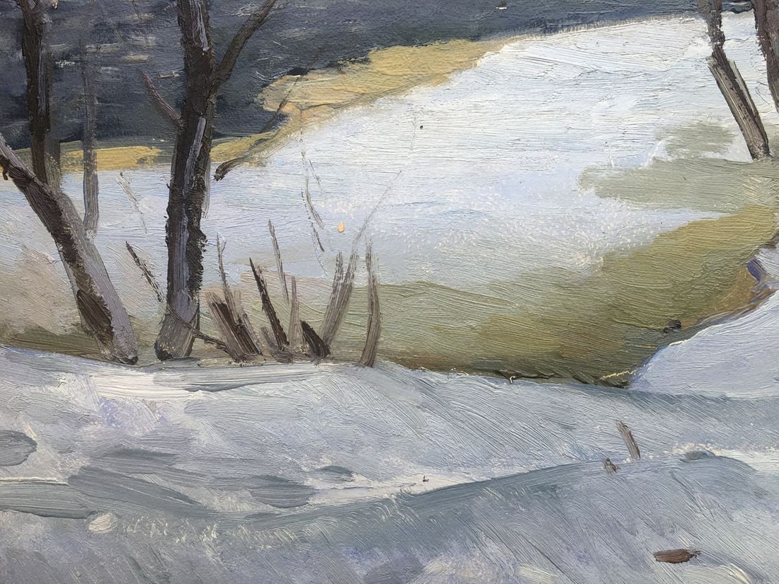 Oil painting The first snow in the forest Bloshenko Anatoly Mikhailovich - 3