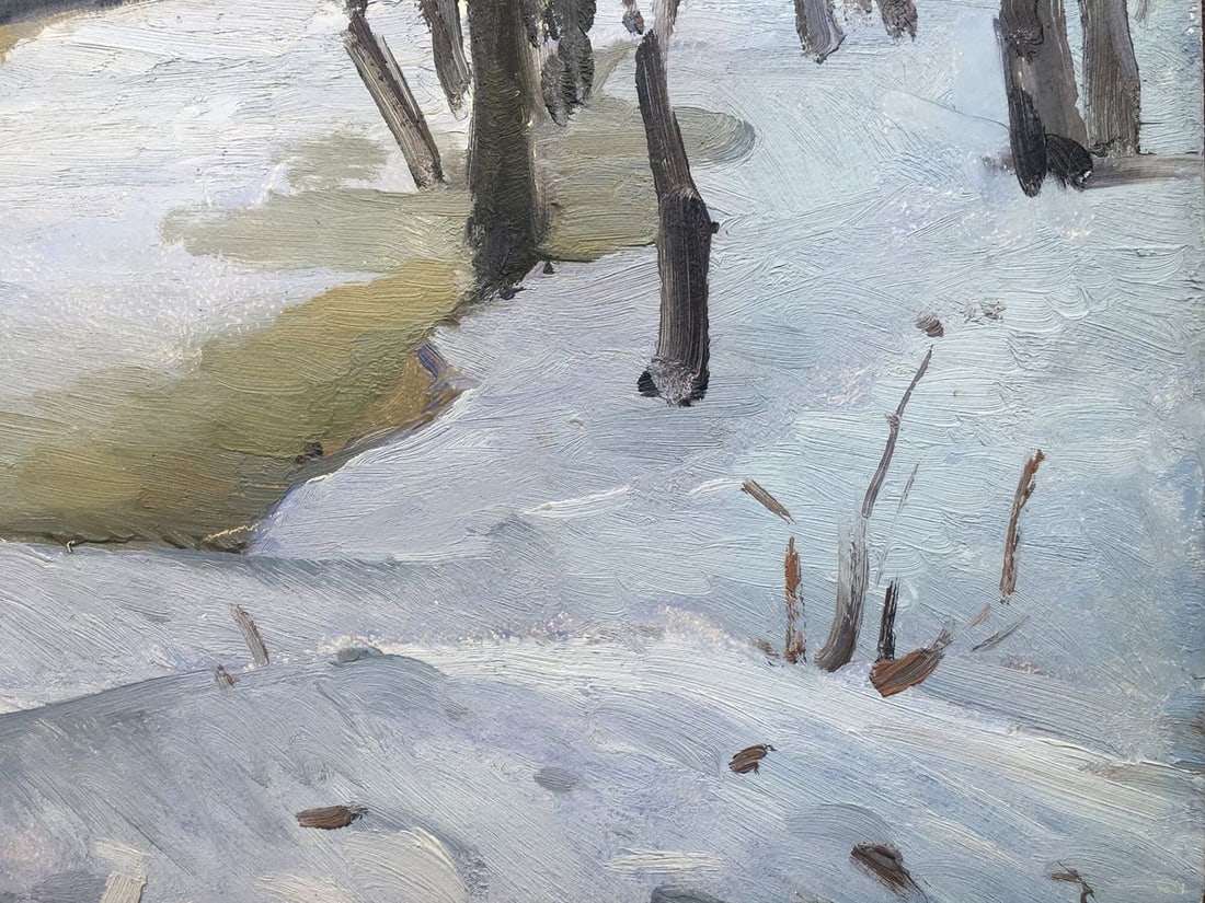 Oil painting The first snow in the forest Bloshenko Anatoly Mikhailovich - 5