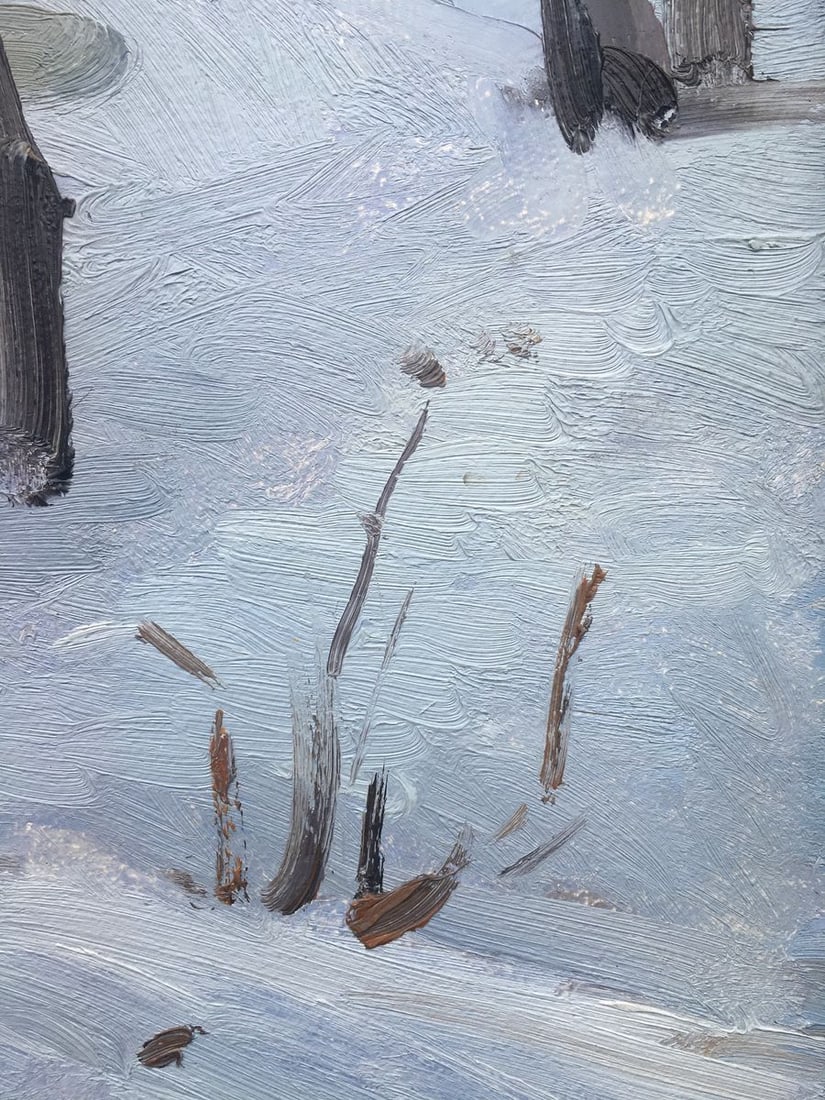 Oil painting The first snow in the forest Bloshenko Anatoly Mikhailovich - 7
