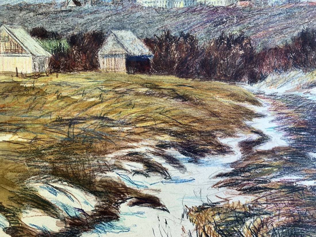 Colored pencils painting Early spring A. G. Cherkas - 3