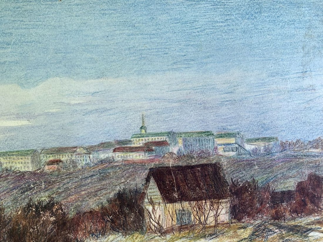 Colored pencils painting Early spring A. G. Cherkas - 4