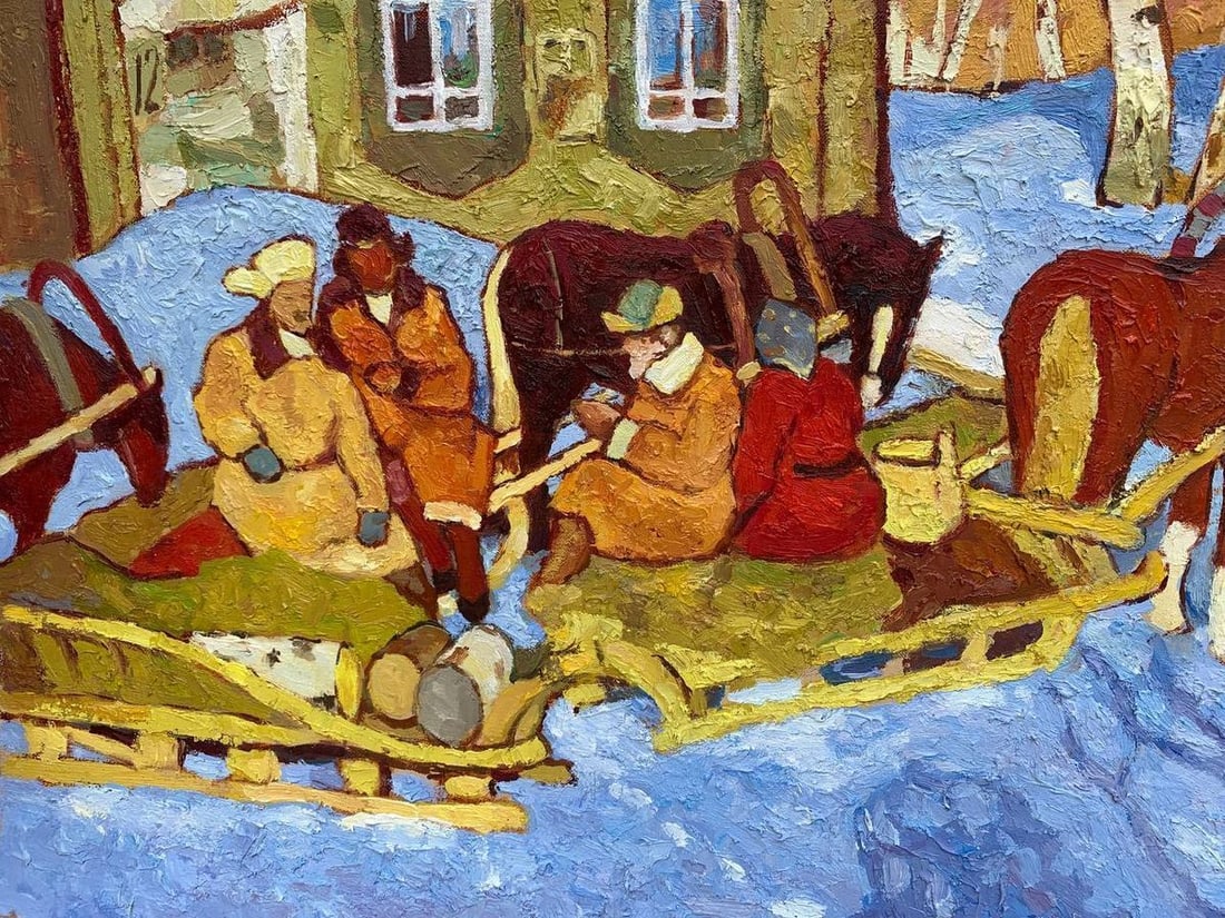 Oil painting At the post office Vladimir Yakovlevich Yukin - 3