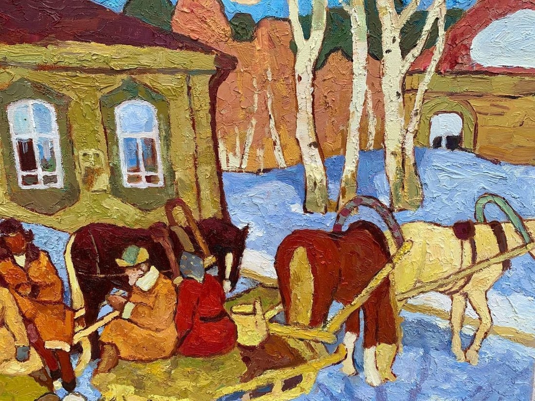 Oil painting At the post office Vladimir Yakovlevich Yukin - 4