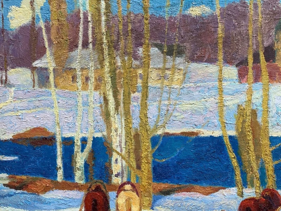 Oil painting Stop at the post office Vladimir Yakovlevich Yukin - 6