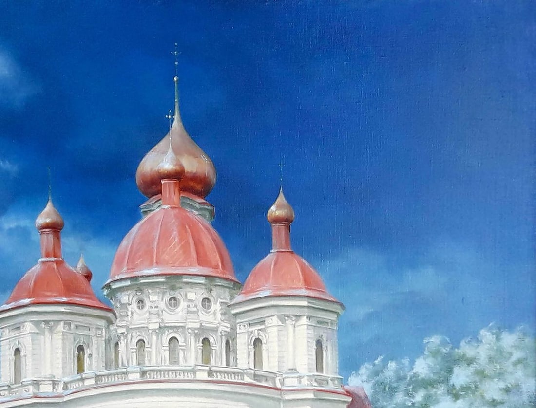 Oil painting Bryansk Nikolaev Church in the Dnieper Korkishko Vasily - 4