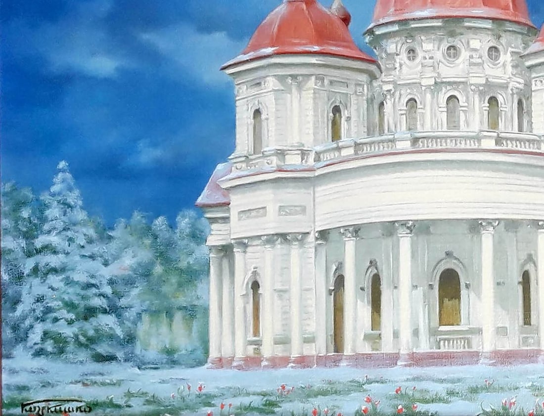 Oil painting Bryansk Nikolaev Church in the Dnieper Korkishko Vasily - 5