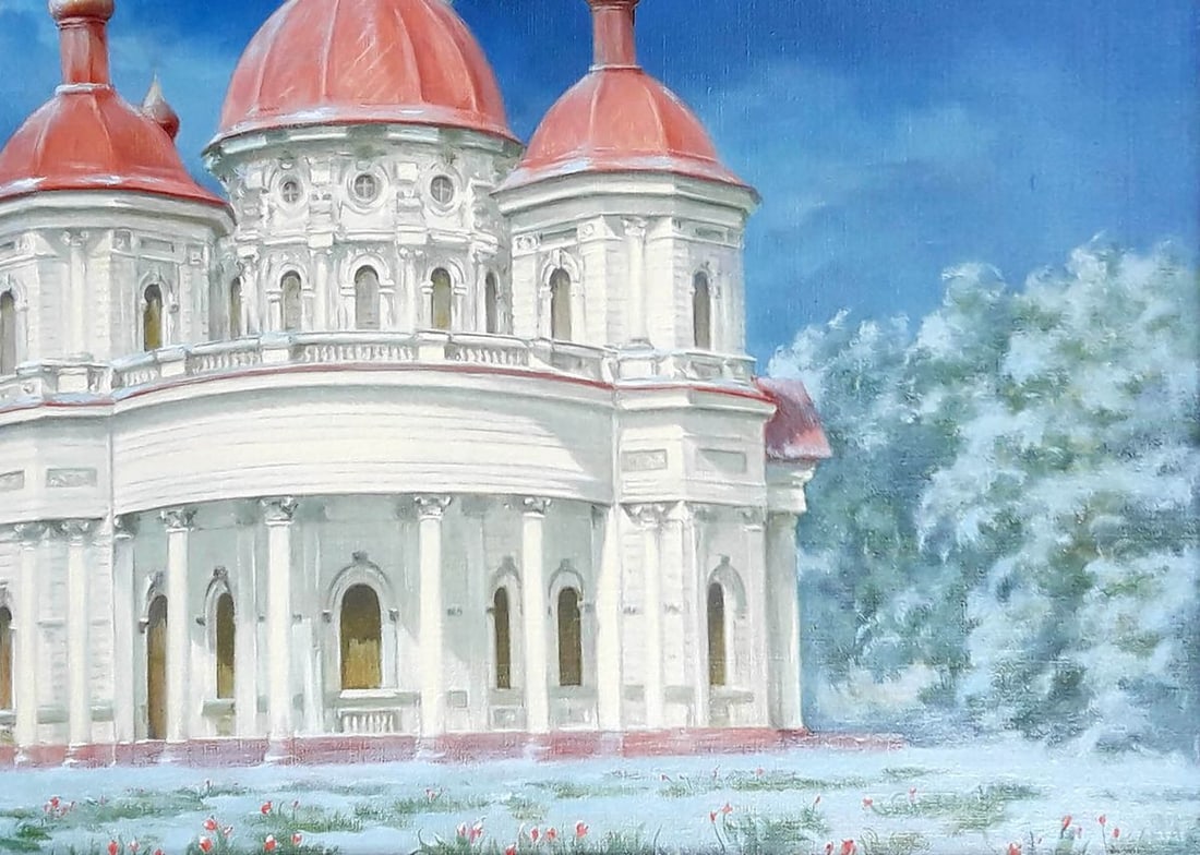 Oil painting Bryansk Nikolaev Church in the Dnieper Korkishko Vasily - 6