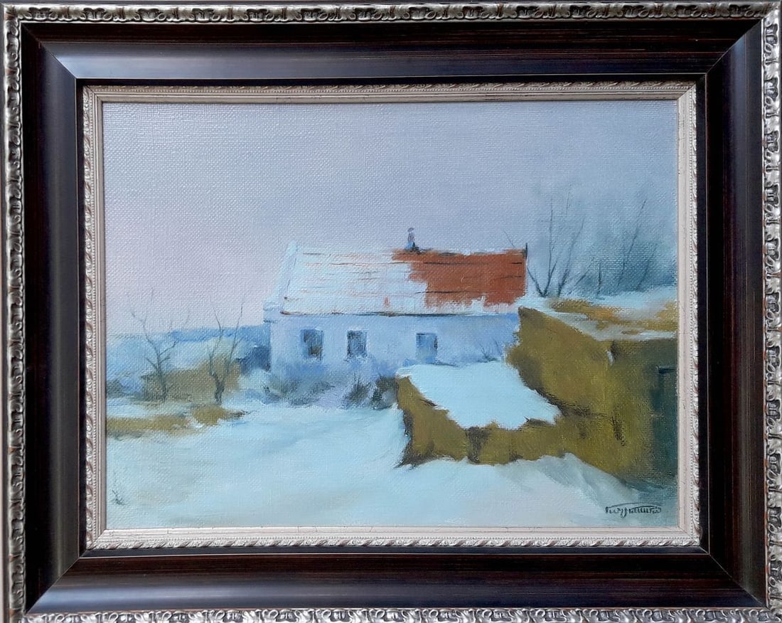 Oil painting Winter Korkishko Vasily: Title: Oil painting Winter Korkishko Vasily Description: NoKork 71 *** ABOUT THIS PAINTING *** * TITLE: "Winter" * ARTISTS: Korkishko Vasily * SIZE: 30x40 cm/'11.81x15.74 inches' * MEDIUM: oil, canvas