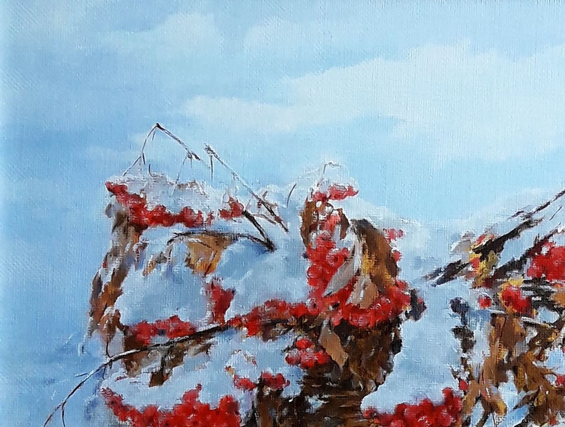 Oil painting Apples in the snow Korkishko Vasily - 3