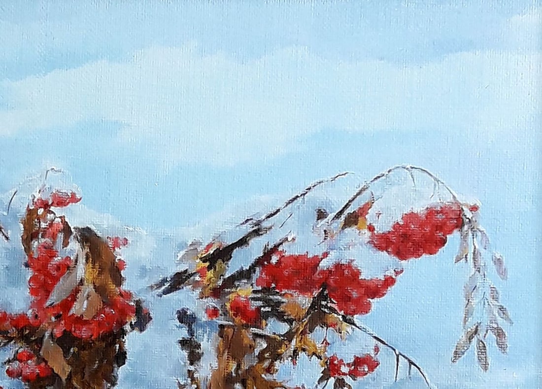 Oil painting Apples in the snow Korkishko Vasily - 4