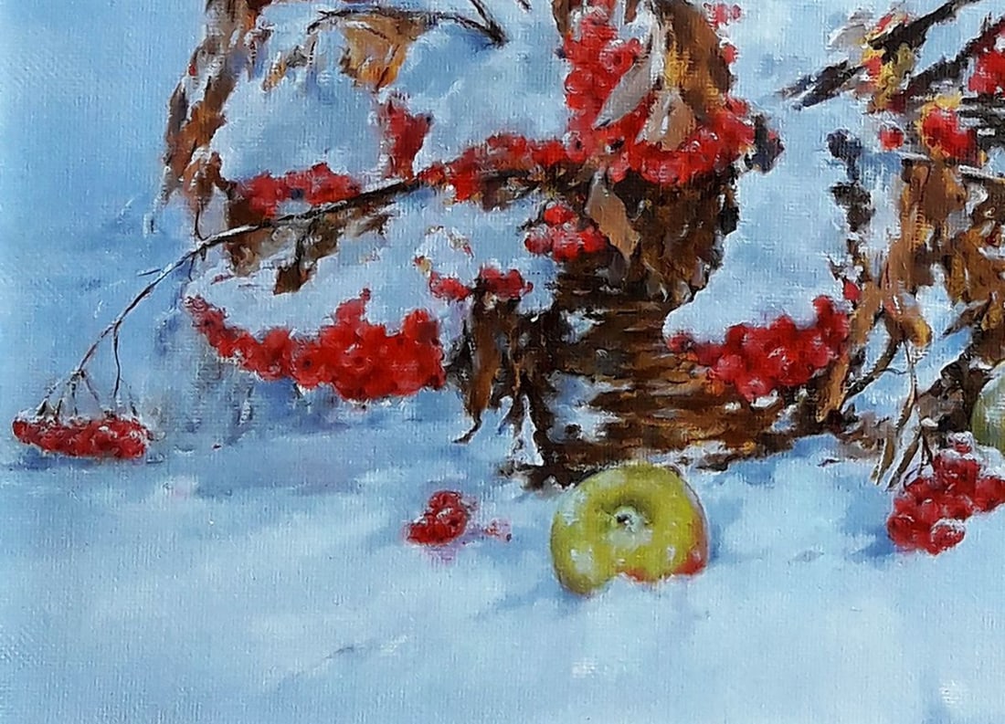 Oil painting Apples in the snow Korkishko Vasily - 5