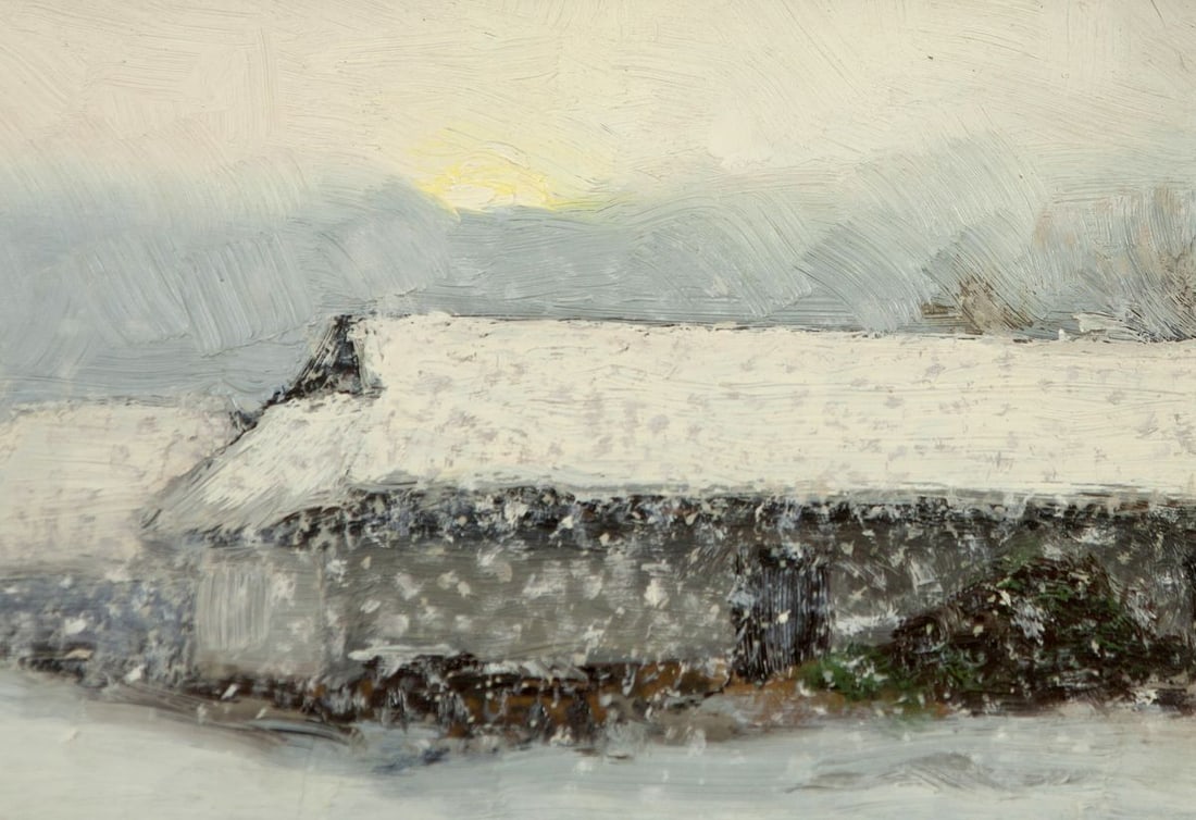 Winter Morning on Sunday Oil Painting - 6