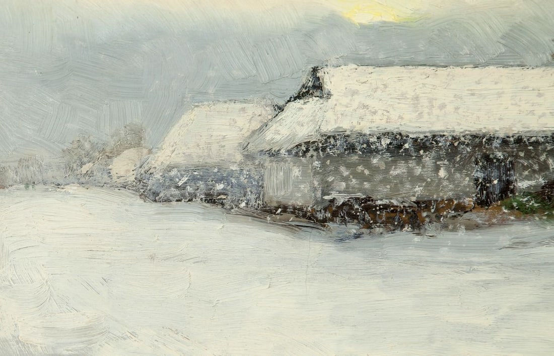 Winter Morning on Sunday Oil Painting - 7