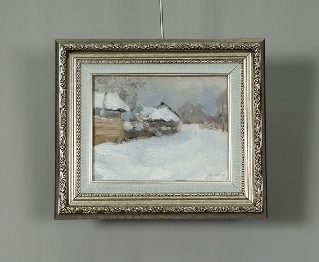 Oil Painting Snowy Streets in the Pogrebakh Ivan Tsyupka: Title: Oil Painting Snowy Streets in the Pogrebakh Ivan Tsyupka Description: NoE 4471111 * TITLE: "Snowy streets in the Pogrebakh" * ARTISTS: Ivan Kirillovich Tsyupka * SIZE: 15x19 cm/'5.90x7.48