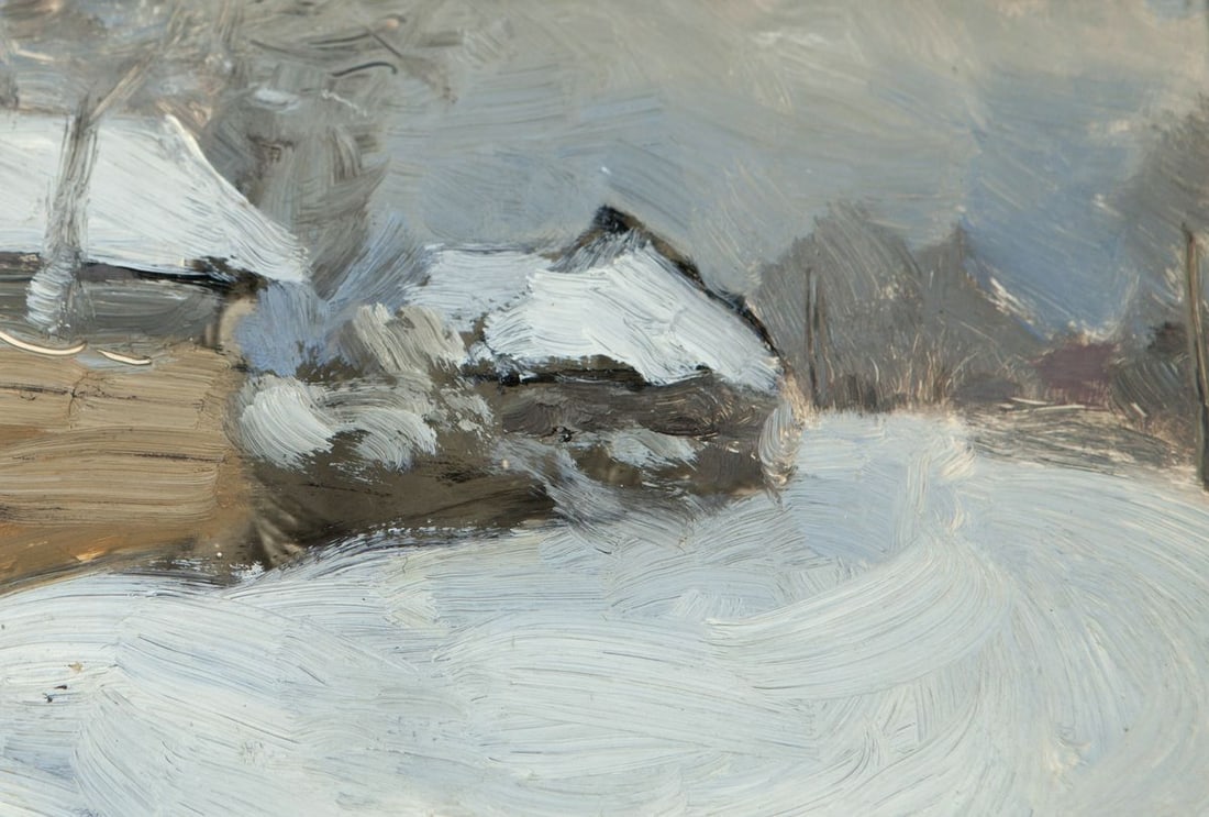 Oil Painting Snowy Streets in the Pogrebakh Ivan Tsyupka - 5