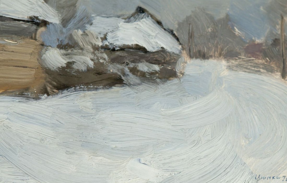 Oil Painting Snowy Streets in the Pogrebakh Ivan Tsyupka - 6