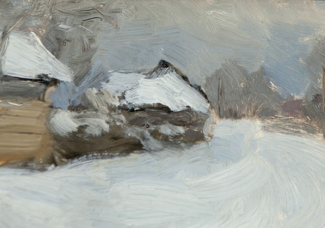 Oil Painting Snowy Streets in the Pogrebakh Ivan Tsyupka - 7