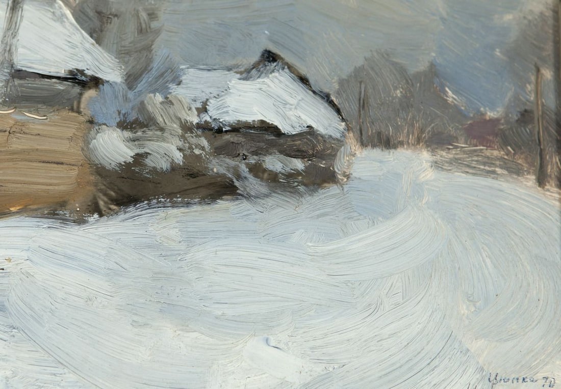 Oil Painting Snowy Streets in the Pogrebakh Ivan Tsyupka - 8