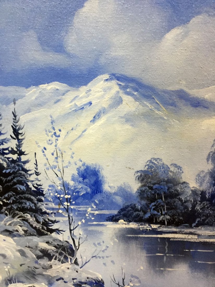 Oil painting Winter landscape original picture painter - 3