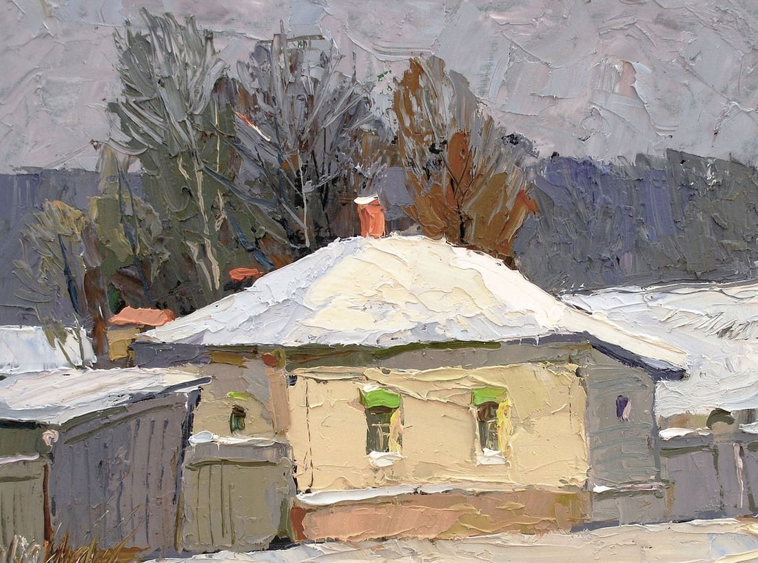 Oil painting Winter sketch Egor Ktpatunov - 2
