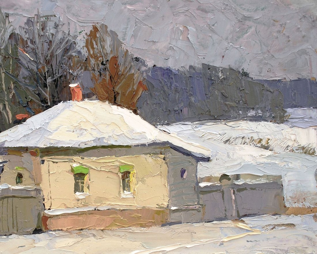 Oil painting Winter sketch Egor Ktpatunov - 3