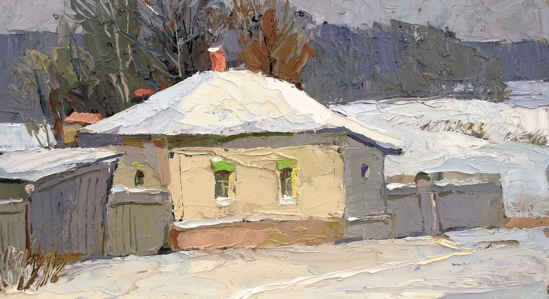 Oil painting Winter sketch Egor Ktpatunov - 6