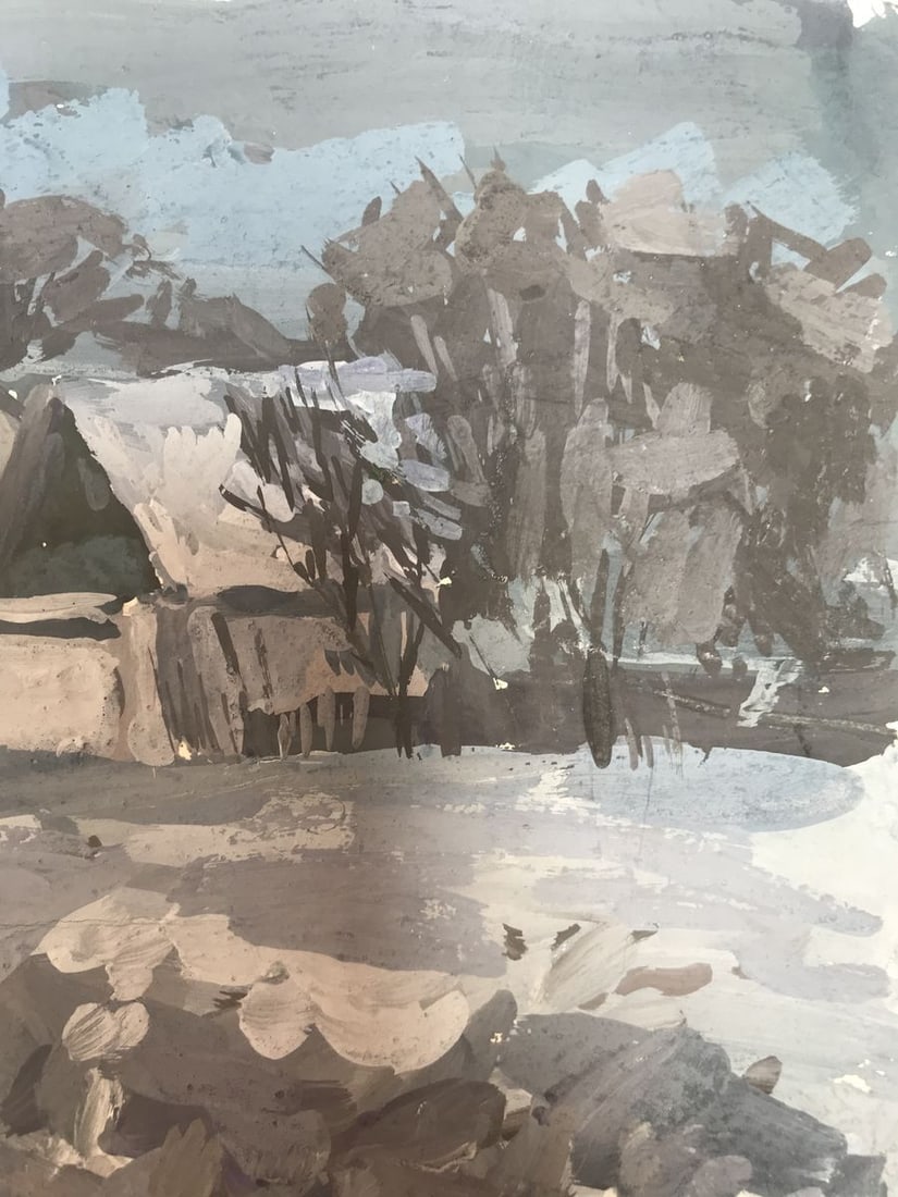 Oil painting Winter village landscape Sakhno Ludmila - 10