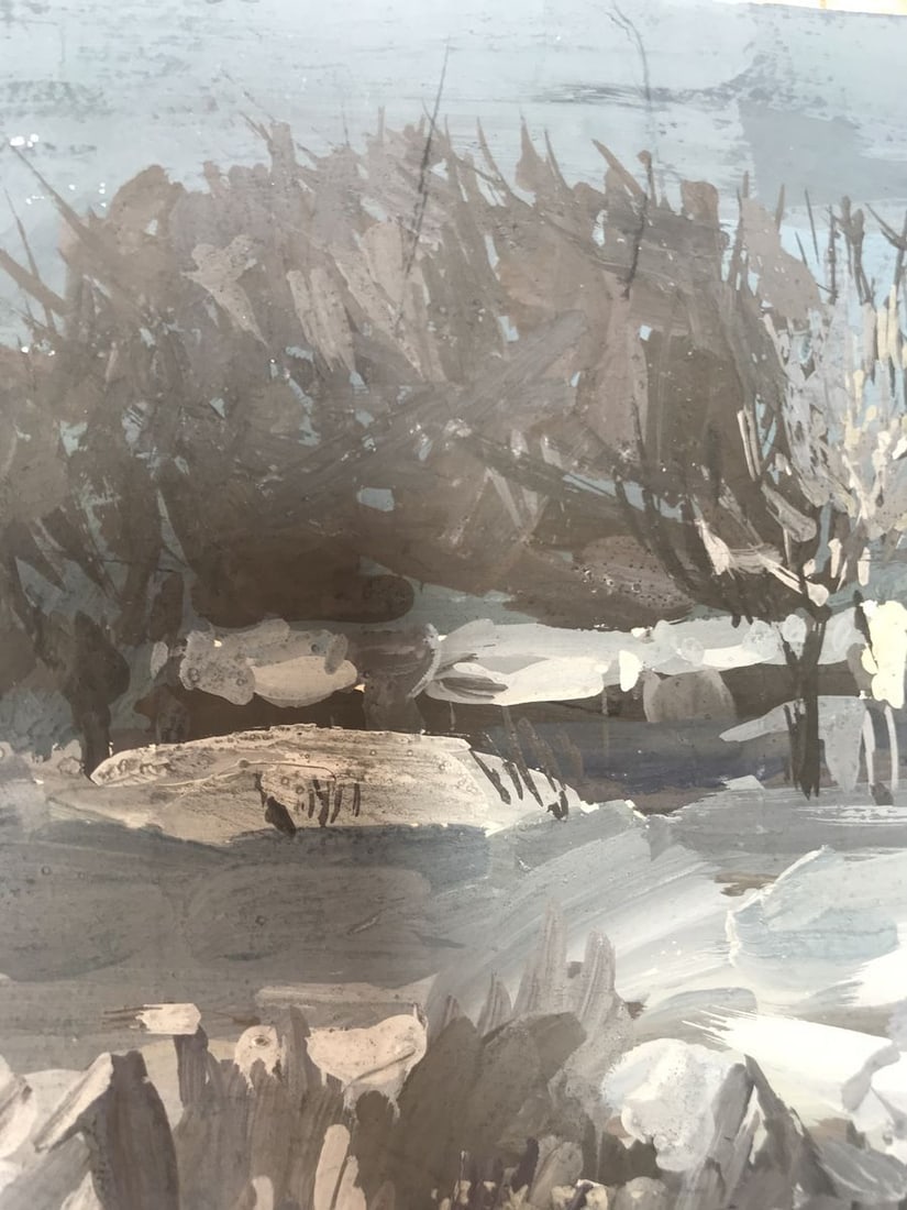 Oil painting Winter village landscape Sakhno Ludmila - 4