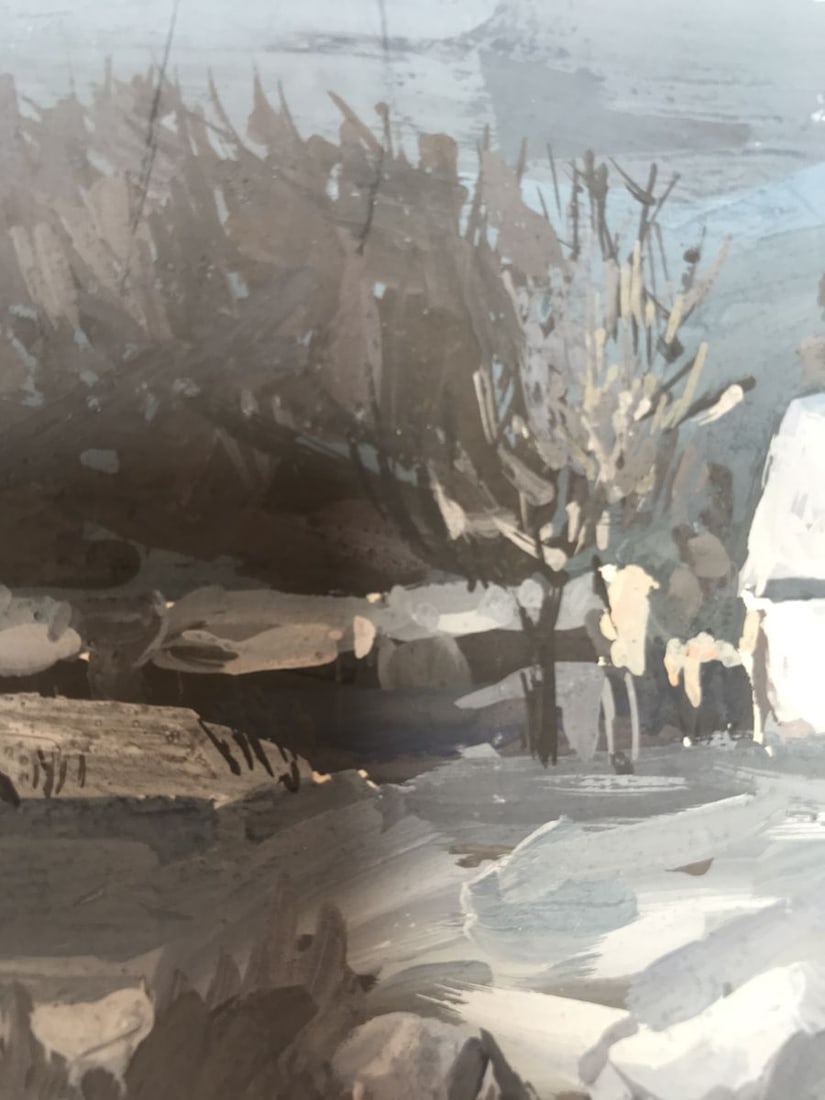 Oil painting Winter village landscape Sakhno Ludmila - 5