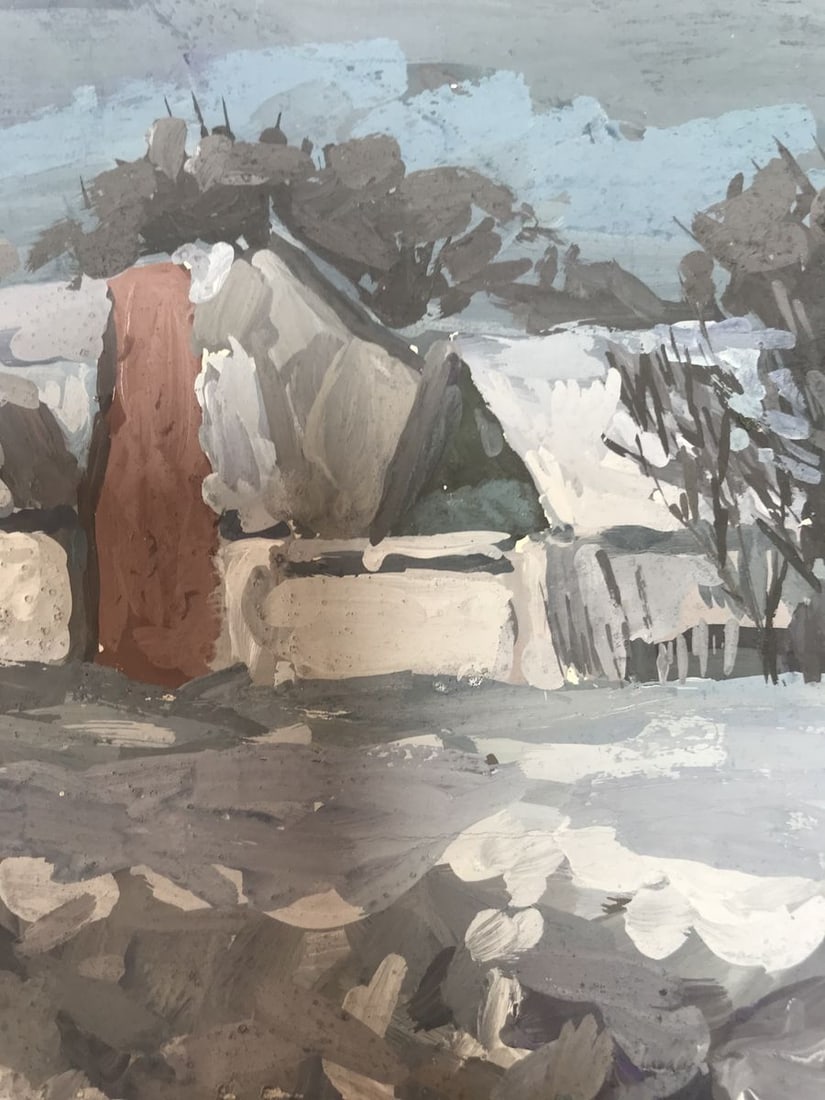 Oil painting Winter village landscape Sakhno Ludmila - 9