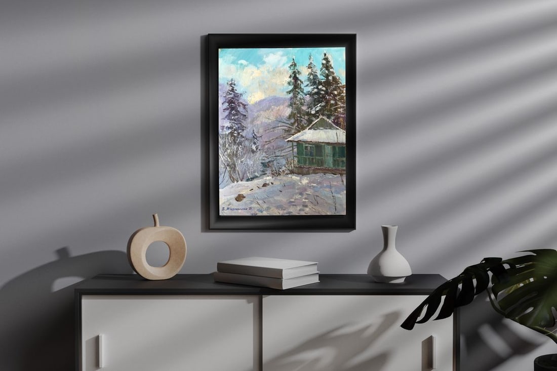 Oil painting Winter in Yaremche Wihyrovskii Victor - 2