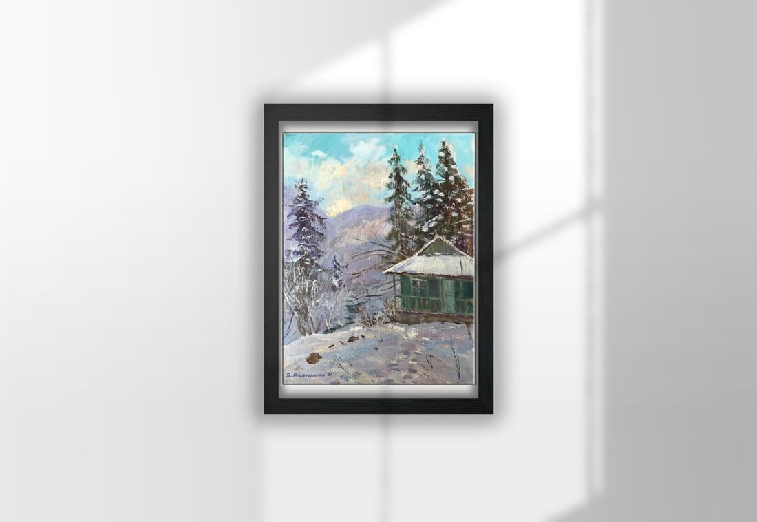 Oil painting Winter in Yaremche Wihyrovskii Victor - 3