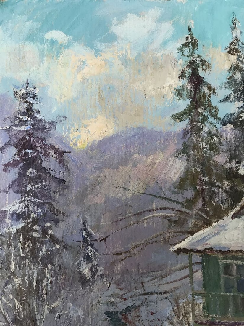 Oil painting Winter in Yaremche Wihyrovskii Victor - 4