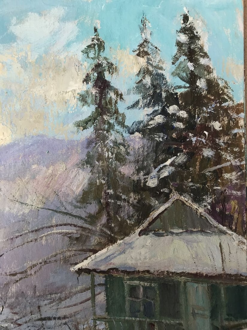 Oil painting Winter in Yaremche Wihyrovskii Victor - 5