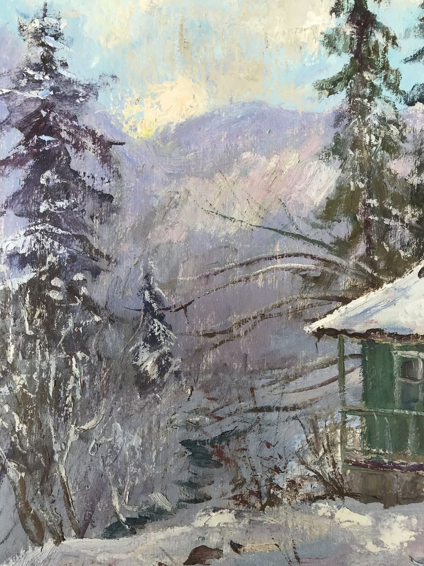 Oil painting Winter in Yaremche Wihyrovskii Victor - 6
