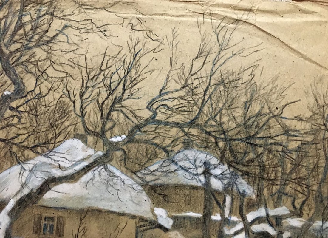 Pencils painting Village Cherkas A.G. - 6