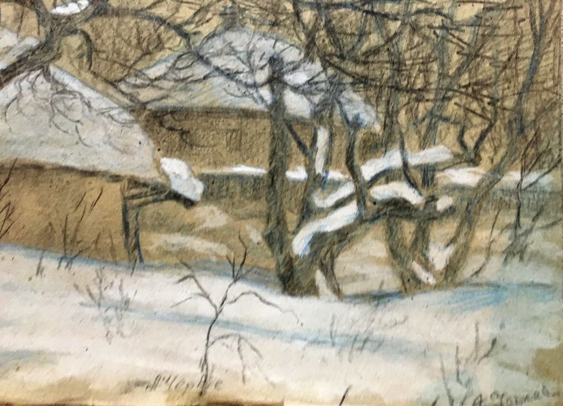 Pencils painting Village Cherkas A.G. - 7