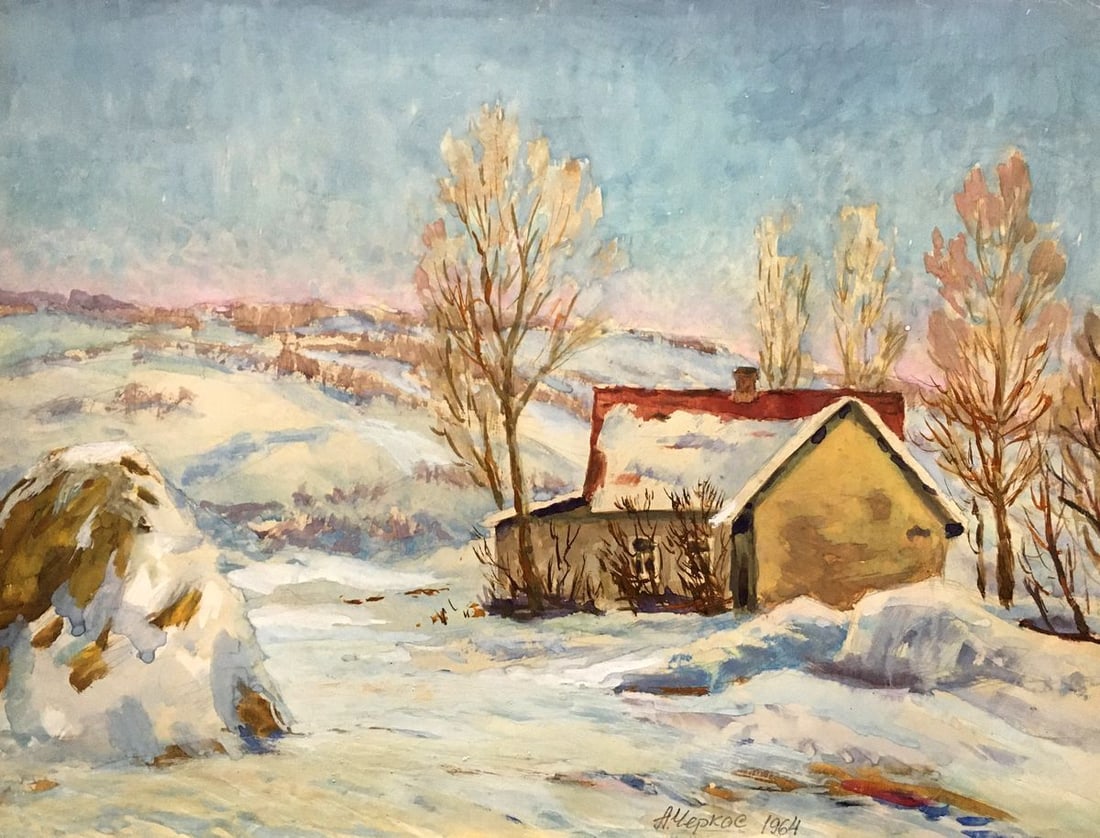 Gouache painting Winter has come Cherkas A.G.: Title: Gouache painting Winter has come Cherkas A.G. Description: No714 *** ABOUT THIS PAINTING *** * TITLE: "Winter has come" * ARTISTS: Cherkas A.G. * SIZE: 40x53 cm/'15.74x20.86 inches' * MEDIUM: