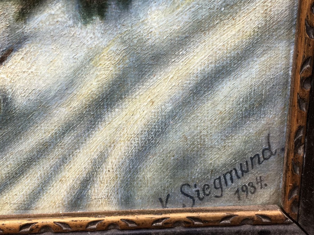 Oil painting Skiers K. Siegmund - 5