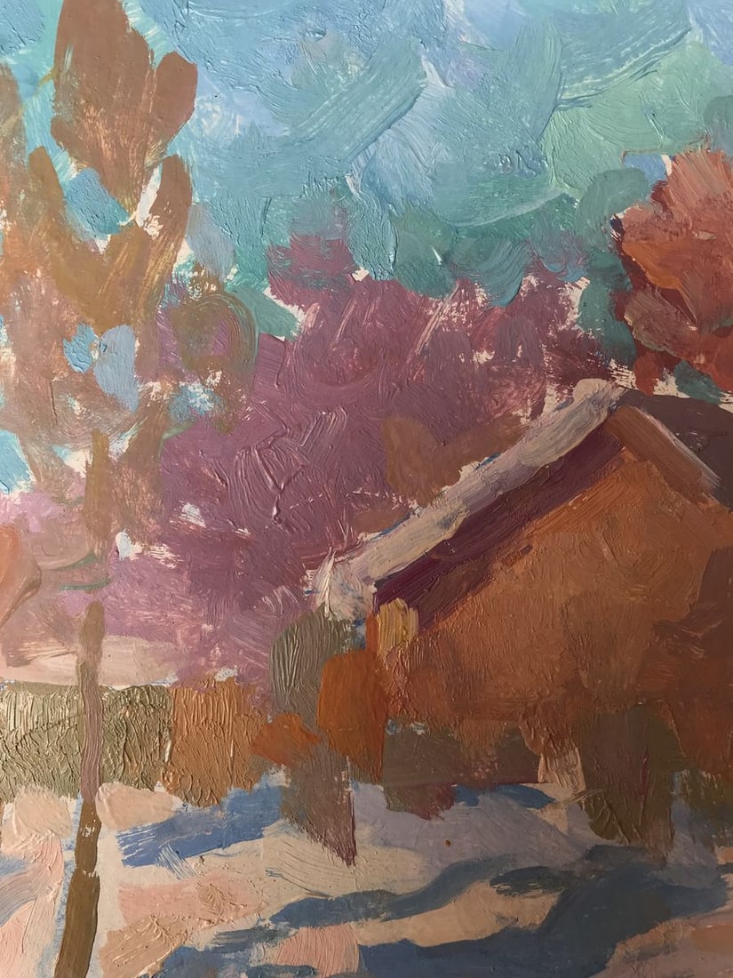 Oil painting The first snow fell Peter Tovpev - 4