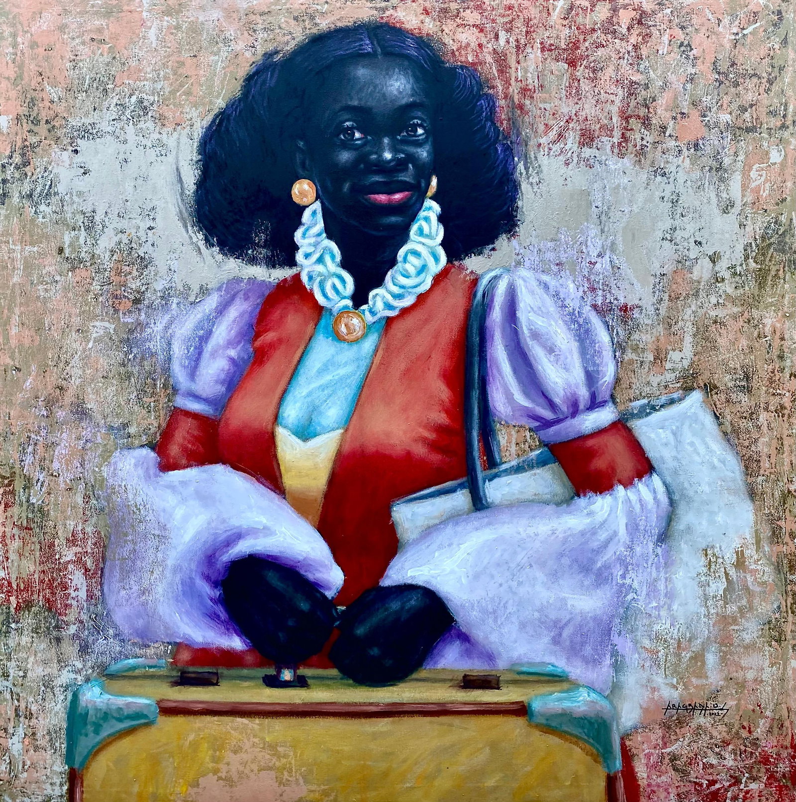 Aragbada Stephen, Traveler (red cloth ) 3, 2022 - 5