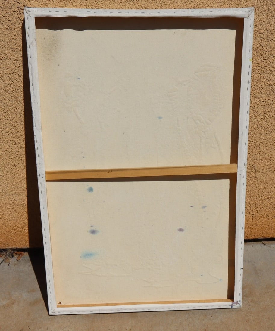 LEN AARON Original Mixed Media Modernist Abstract "Disney World" Unframed - 4