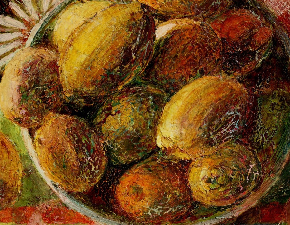 ERNEST LACY Fine Gallery California Modernist oil Thirteen Lemons 1973 Exhibited - 5