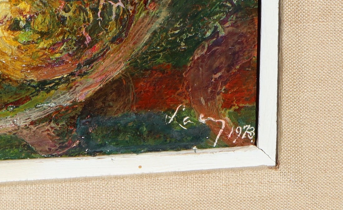 ERNEST LACY Fine Gallery California Modernist oil Thirteen Lemons 1973 Exhibited - 6