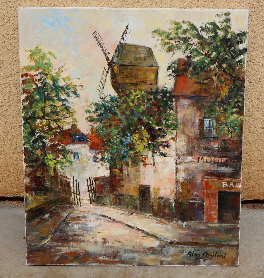 GINO MILANI Montmartre Le Moulin de la Galette oil painting Unframed - 2