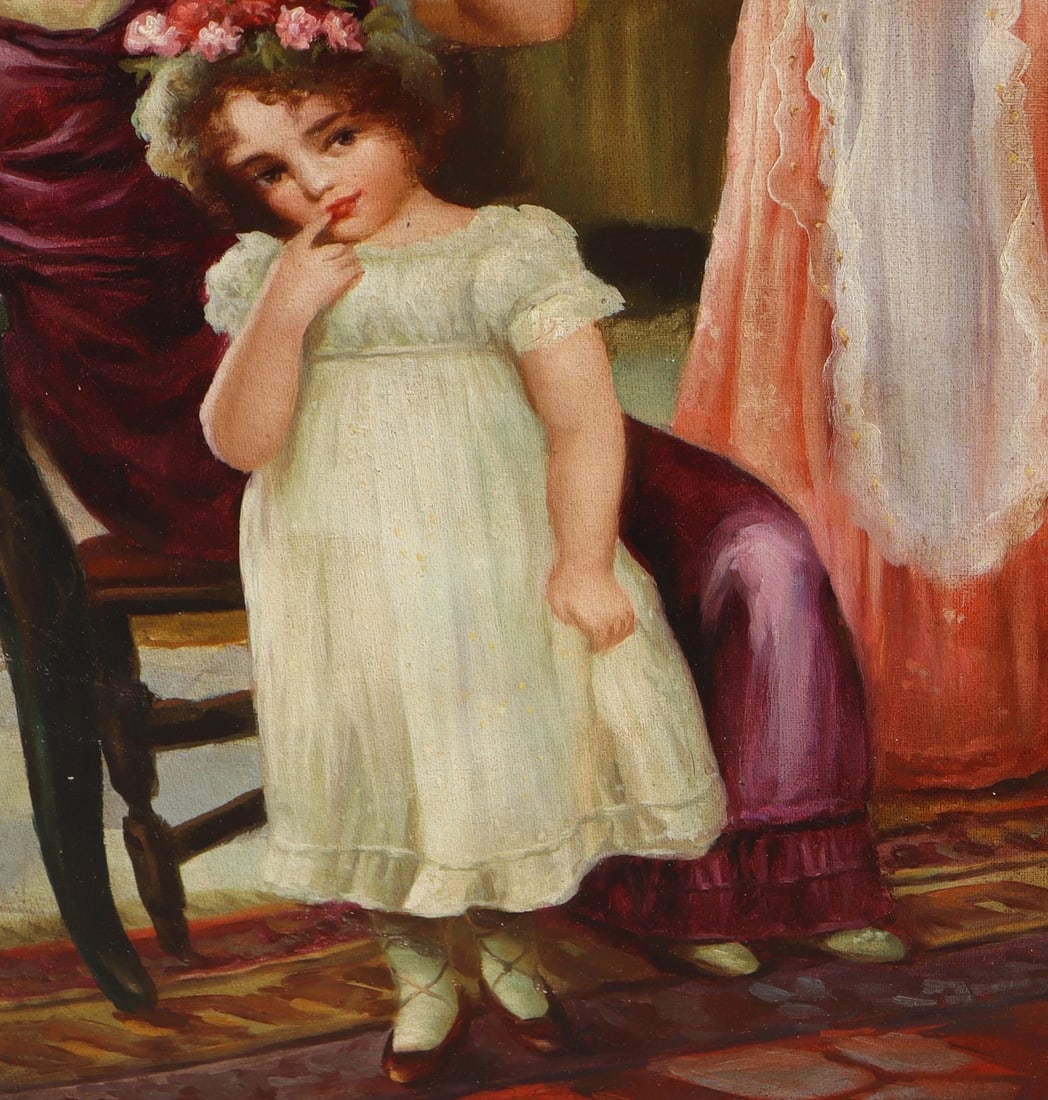 FOLLOWER OF Cesare Detti Elegant Figures in an Interior oil painting - 5