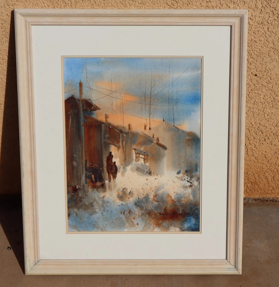 FEALING LIN Fine Gallery/Descanso Gardens watercolor painting At Dusk, China - 2