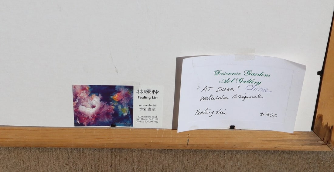 FEALING LIN Fine Gallery/Descanso Gardens watercolor painting At Dusk, China - 6