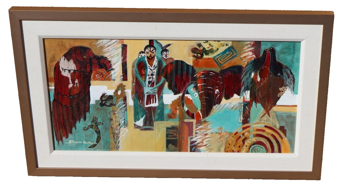 SHERREN GUTHRIE-McMATH Calif Modernist African Safari Figures & Animals acrylic (1 of 6)