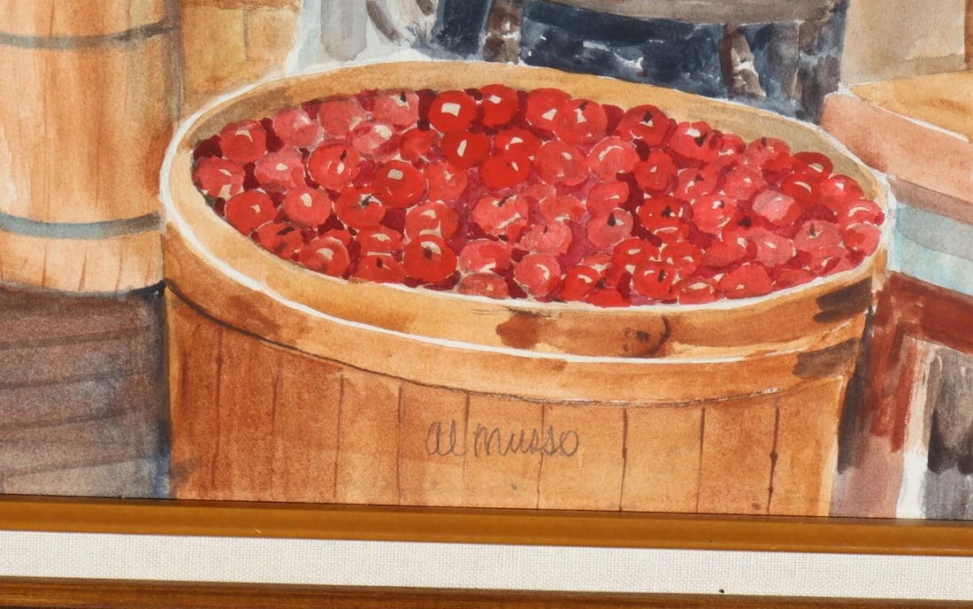 AL MUSSO Original watercolor Country Store with Men Playing Checkers - 5